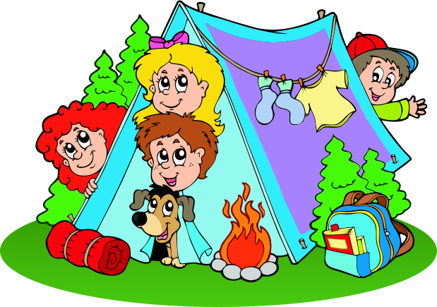 Animated illustration of children on camp